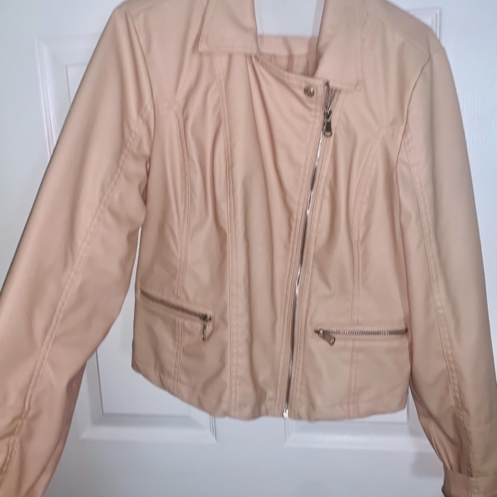 Zip up faux leather moto jacket - Picture 5 of 5